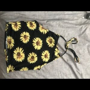 Sunflower tie halter top